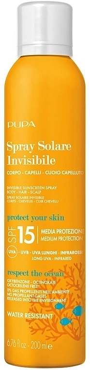 Pupa Сонцезахисний спрей для тіла Spray Solare Invisibile SPF 15 - фото N1