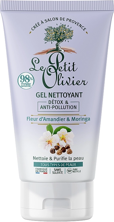 Le Petit Olivier Очищувальний гель з екстрактом квітів мигдалю і моринги Detox & Anti-Pollution Cleansing Gel - фото N1