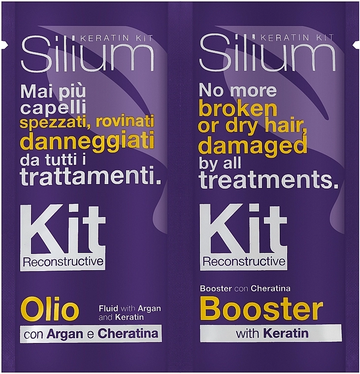 Silium Набор для волос Keratin & Argan Repair Kit Sachet (oil/12ml + booster/12ml) - фото N1