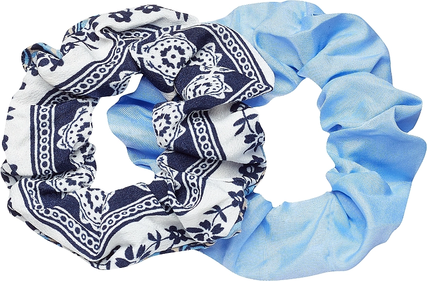 Lolita Accessories Набір резинок для волосся, блакитні з візерунком Blue Paisley - фото N1