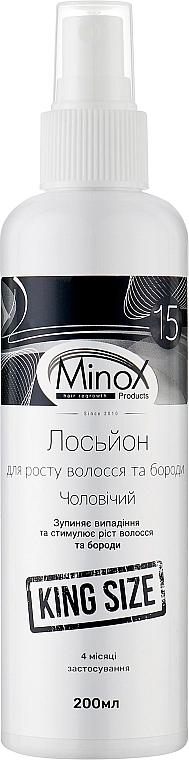 MinoX Лосьон-спрей для роста волос и бороды Minoxidil 15% King Size - фото N1