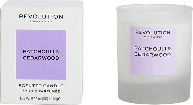 Makeup Revolution Ароматична свічка "Пачулі і кедр" Patchouli & Cedarwood Scented Candle - фото N1