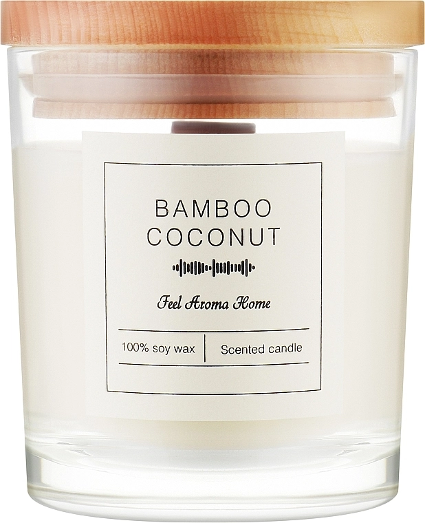 Feel Aroma Home Ароматическая свеча "Бамбук и кокос" Bamboo & Coconut Scented Candle - фото N1