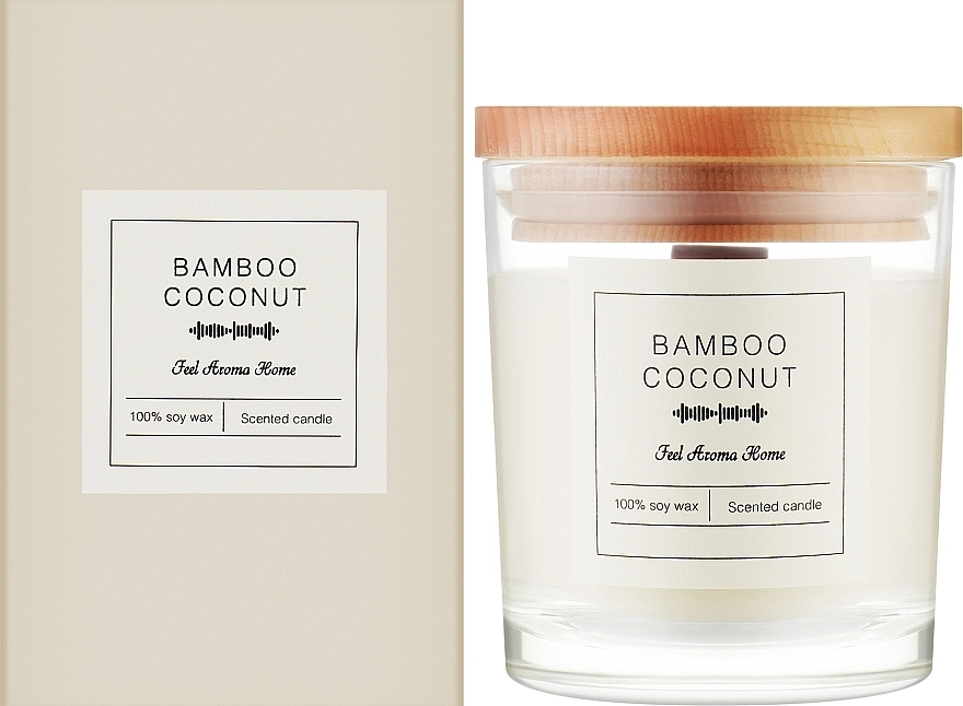 Feel Aroma Home Ароматическая свеча "Бамбук и кокос" Bamboo & Coconut Scented Candle - фото N2