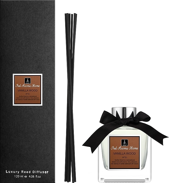 Feel Aroma Home Аромадифузор Vanilla Wood Luxury Reed Diffuser - фото N2