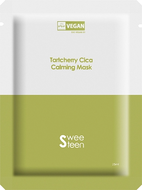 Sweeteen Успокаивающая тканевая маска для лица с центеллой Tartcherry CICA Calming Mask - фото N1
