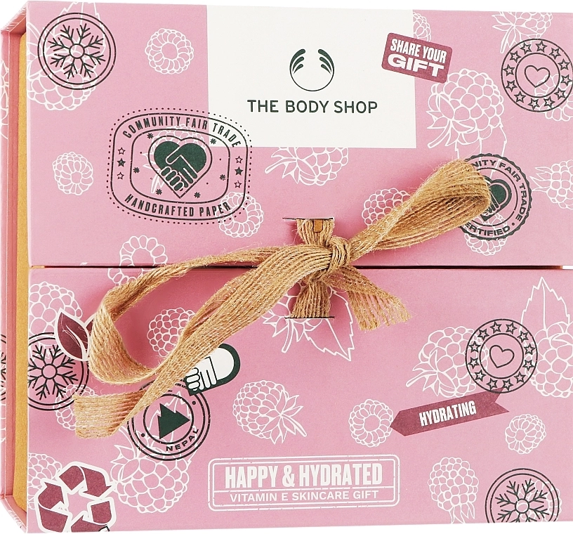 The Body Shop Набор Happy & Hydrated Vitamin E Skincare Gift Christmas Gift Set (gel/125ml + cr/50ml + spray/57ml) - фото N1