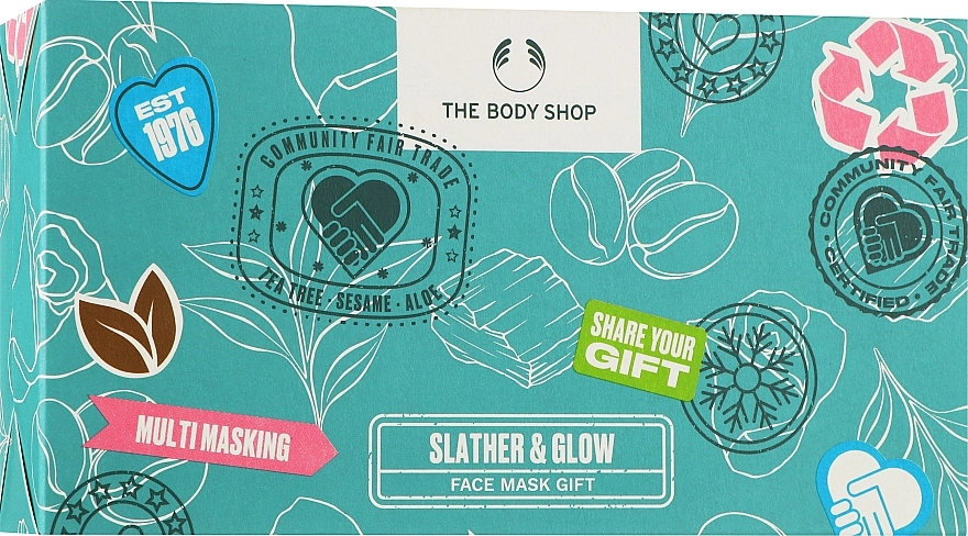 The Body Shop Набор, 5 продуктов Slather & Glow Face Mask Gift Christmas Gift Set - фото N2