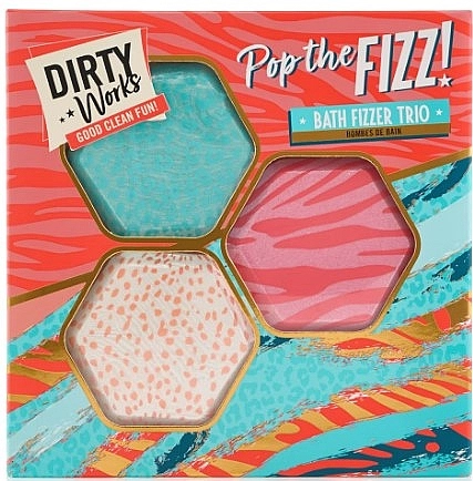 Dirty Works Набір бомбочок для ванни, 3 шт. Pop The Fizz Bath Fizzer Trio - фото N1