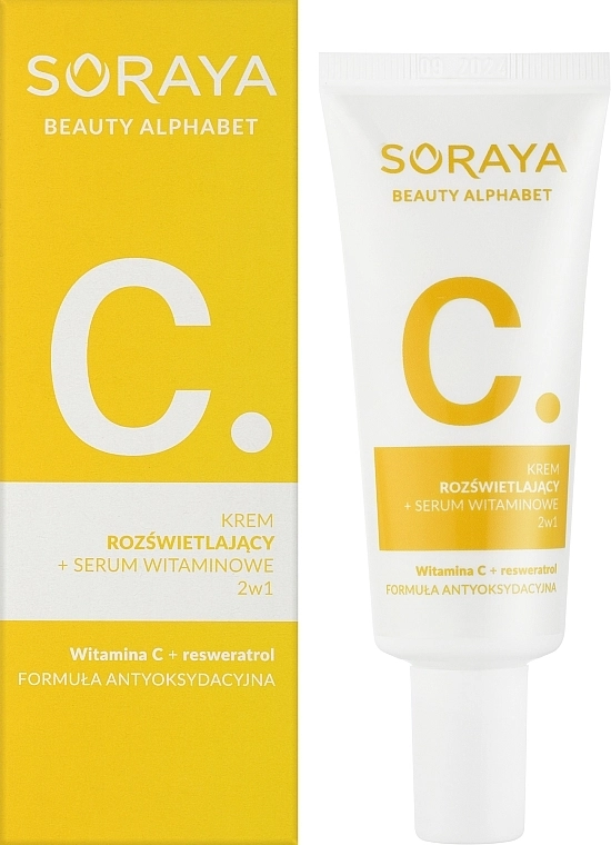 Soraya Осветляющий крем + витаминная сыворотка 2 в 1 Beauty Alphabet Vitamin С + Resveratrol - фото N2