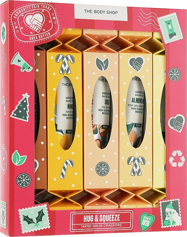 The Body Shop Набір, 5 продуктів Hug & Squeeze Hand Balm Crackers Christmas Gift Set - фото N1