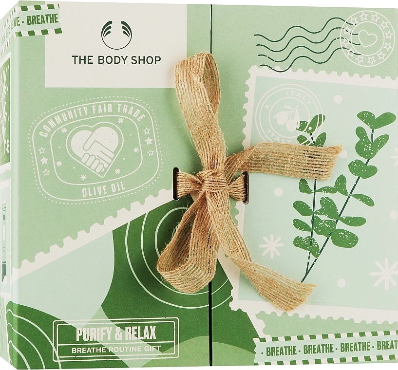 The Body Shop Набір Purify & Relax Breathe Routine Gift Christmas Gift Set (wash/200ml + polish/200ml + oil/75ml) - фото N1