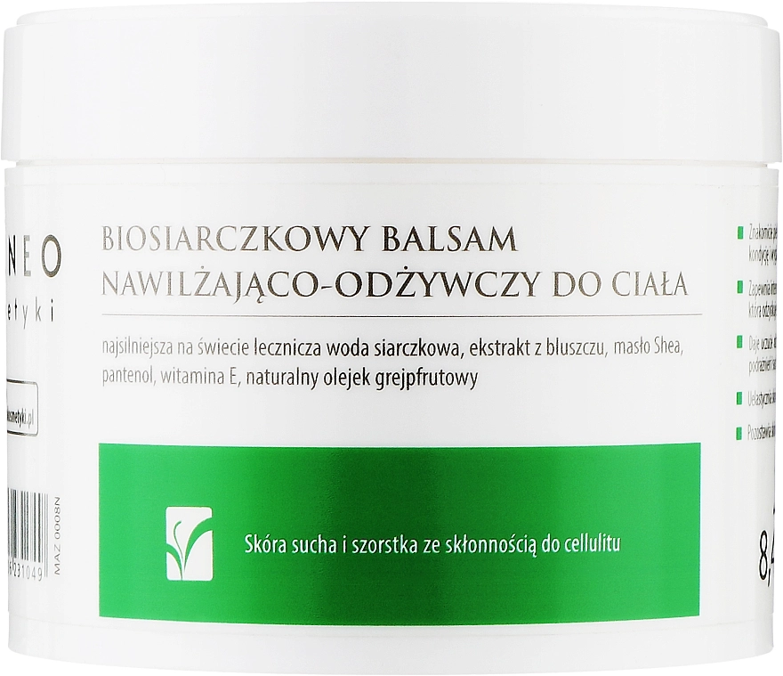 Balneokosmetyki Бальзам для тіла зволожувально-живильний, антицелюлітний, біосульфідний для сухої і загрубілої шкіри - фото N1