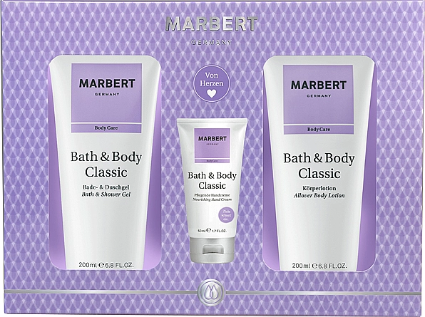 Marbert Bath & Body Classic Набір (sh/gel/200ml + h/cr/50ml + b/lot/200ml) - фото N1