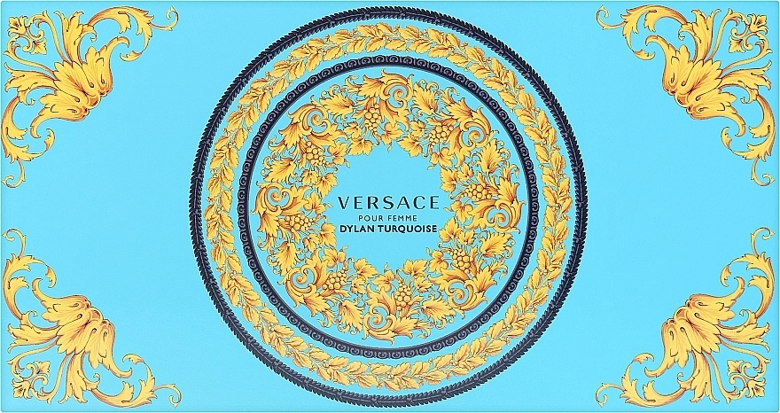 Набір парфумований для жінок - Versace Dylan Turquoise pour Femme, edt/100ml + b/lot/100ml + sh/gel/100ml + bag - фото N2