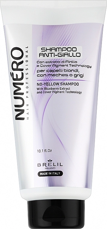 Brelil Шампунь проти жовтизни для світлого волосся Numero No Yellow Shampoo - фото N1