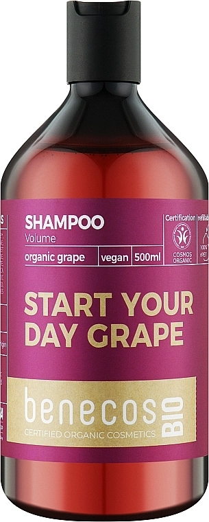 Benecos Шампунь для волосся Volumizing Shampoo Organic Grape Oil - фото N1