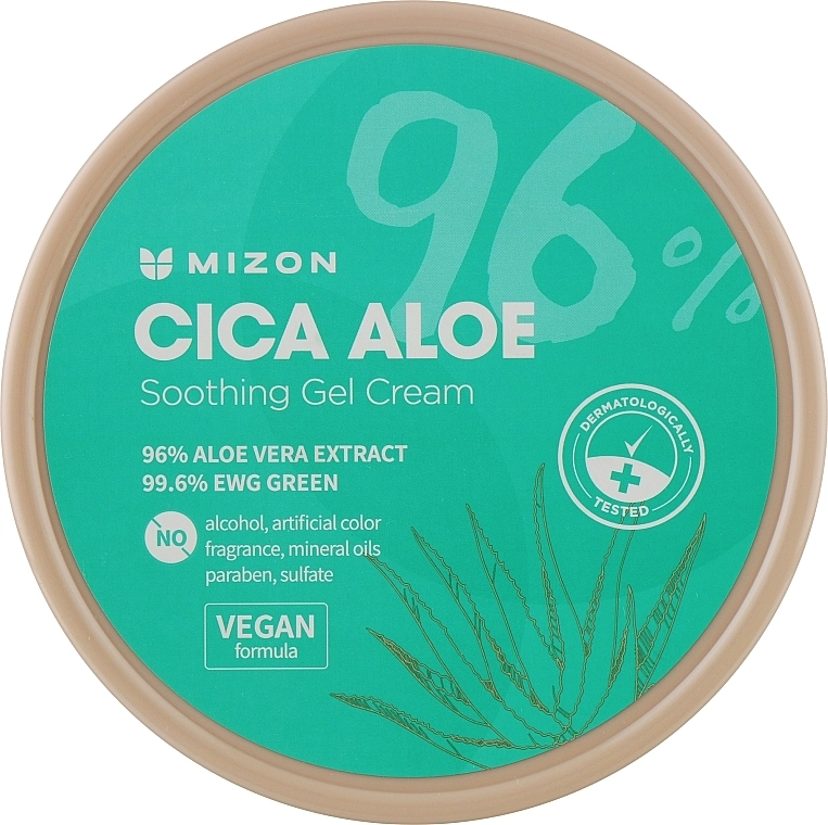 Mizon Успокаивающий гель-крем для лица и тела с алоэ Cica Aloe 96% Soothing Gel Cream - фото N1