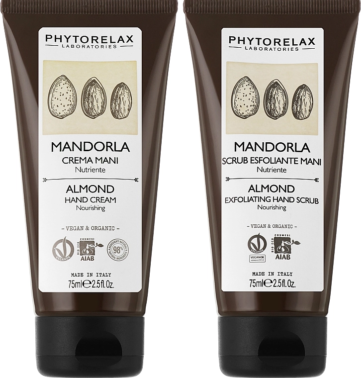 Phytorelax Laboratories Набор Almond Body Ritual (h/cr/75ml + h/scrub 75ml) - фото N2