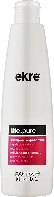 Ekre Шампунь для волос с перхотью и жирной кожей головы Life.Pure Shampoo, 300ml - фото N1