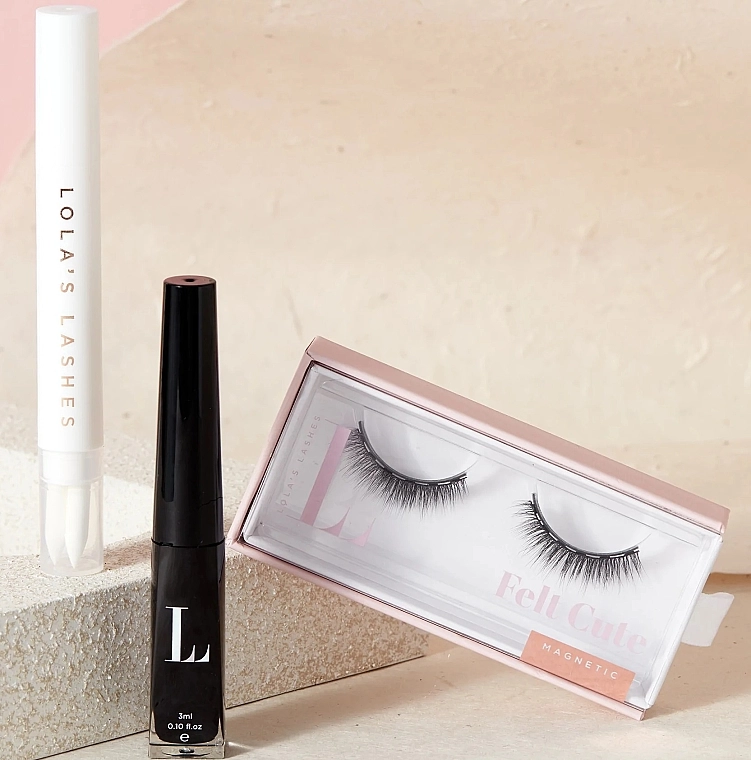 Lola's Lashes Felt Cute Hybrid Magnetic Eyelash Kit (eyeliner/3ml + remover/2.5ml + eyelashes/2pcs) Набор - фото N3