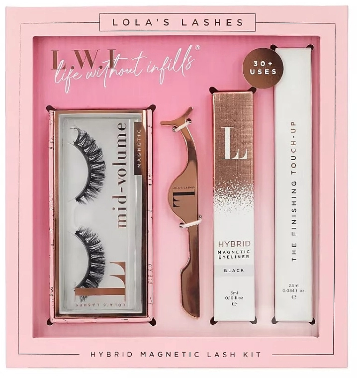Lola's Lashes Icons Only Hybrid Magnetic Eyelash Kit (eyeliner/3ml + remover/2.5ml + eyelashes/2pcs + applicator) Набор - фото N1
