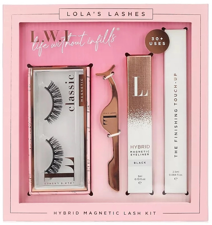 Lola's Lashes Worth It Hybrid Magnetic Eyelash Kit (eyeliner/3ml + remover/2.5ml + eyelashes/2pcs + applicator) Набір - фото N1
