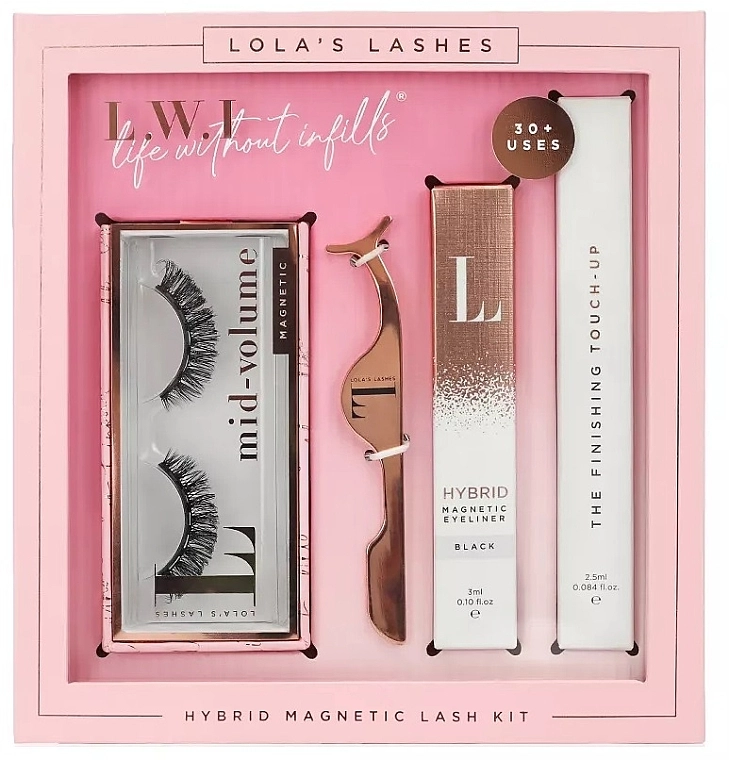 Lola's Lashes Goal Digger Hybrid Magnetic Eyelash Kit (eyeliner/3ml + remover/2.5ml + eyelashes/2pcs + applicator) Набір - фото N1