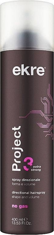 Ekre Лак для волос без газа Project Extra Strong Fix Directional Hairspray, 400ml - фото N1