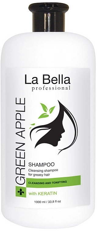 La Bella Шампунь для волосся "Яблуко і лимон з кератином" Greenapple Shampoo - фото N1