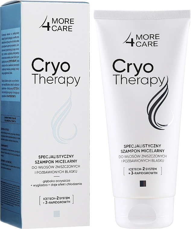 More4Care Шампунь мицеллярный для поврежденных и тусклых волос Cryo Therapy Shampoo - фото N1