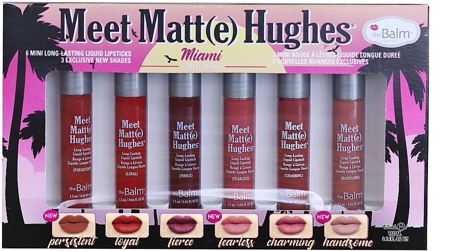 TheBalm Meet Matt(e) Hughes Miami (lipstick/6x1.2ml) Набор - фото N1