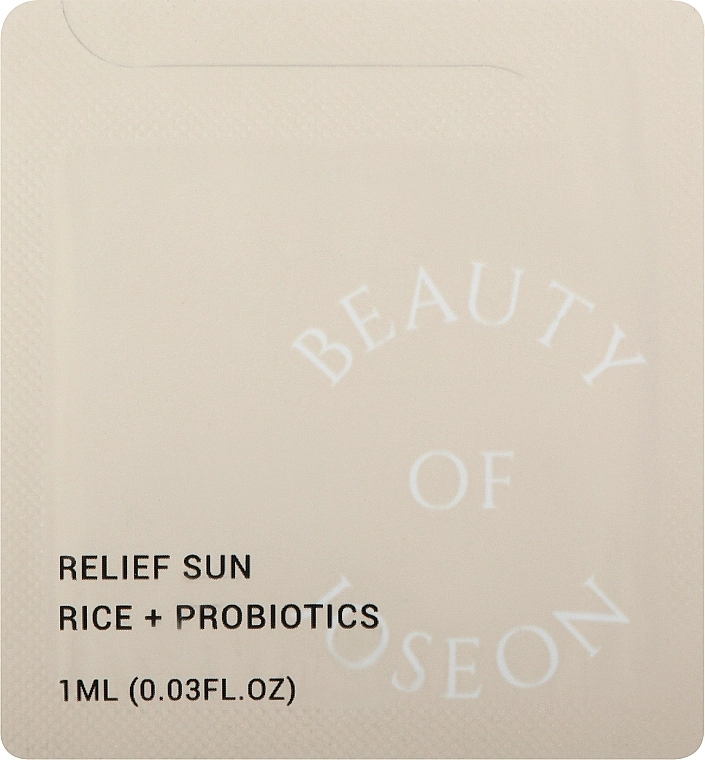 Сонцезахисний крем з пробіотиками - Beauty Of Joseon Relief Sun: Rice + Probiotics SPF 50+ PA++++, пробник, 1 мл - фото N1