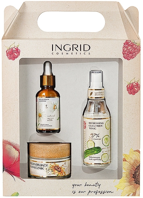 Ingrid Cosmetics Подарочный набор Ingrid Vegan (f/cr/50ml + f/ser/30ml + f/ton/75ml) - фото N1