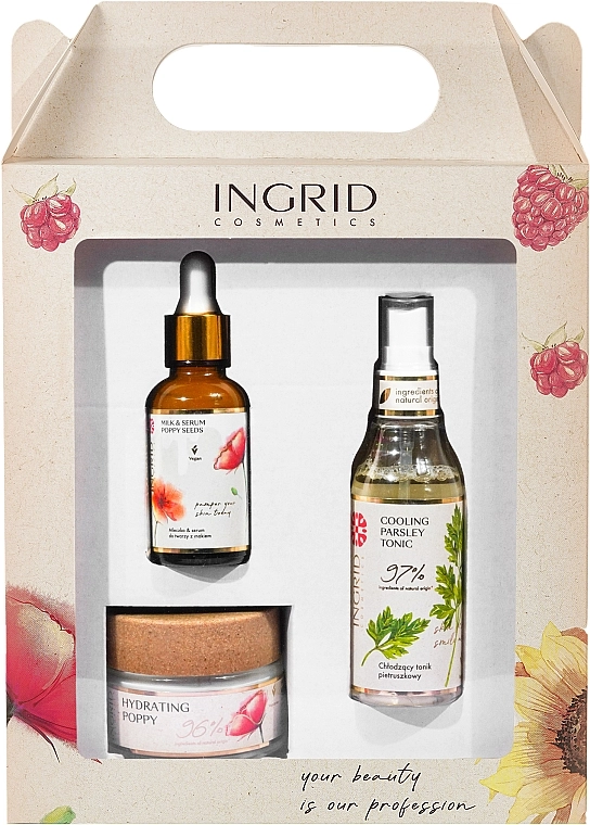 Ingrid Cosmetics Подарочный набор Vegan (f/cr/50ml + f/ser-milk/30ml + f/ton/75ml) - фото N1