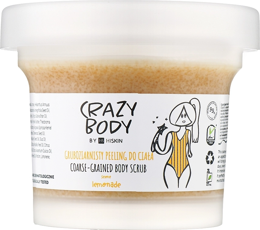 Скраб для тела крупнозернистый "Лимонад" - HiSkin Crazy Body Coarse Grained Body Scrub Lemonade, 200 мл - фото N1