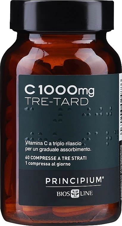 BiosLine Харчова добавка "Вітамін С потрійної дії" Principium C1000mg TRE-TARD - фото N3