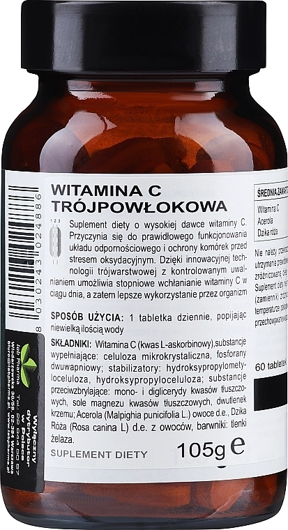 BiosLine Харчова добавка "Вітамін С потрійної дії" Principium C1000mg TRE-TARD - фото N4