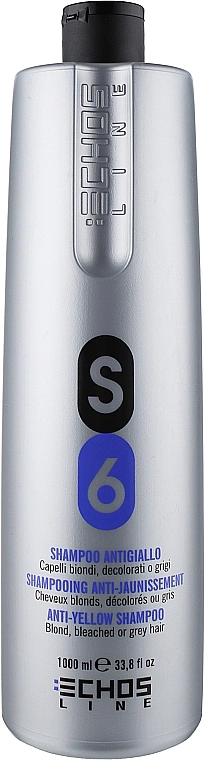 Echosline Шампунь против желтизны, для седых и осветленных волос S6 Anti-Yellow Shampoo - фото N3