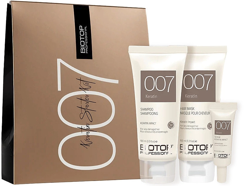 Biotop Набір 007 Keratin Sample Kit (sh/100ml+h/mask/100ml+ser/10ml) - фото N1