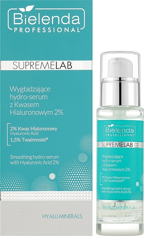 Bielenda Professional Разглаживающая гидросыворотка с гиалуроновой кислотой 2% SupremeLab Hyalu Minerals Smoothing Hydro-Serum With Hyaluronic Acid 2% - фото N2