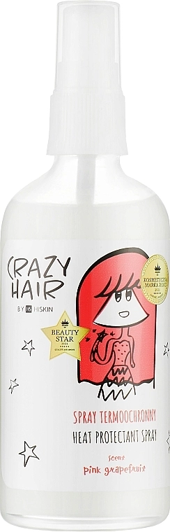 Термозащитный спрей для волос "Розовый грейпфрут" - HiSkin Crazy Hair Heat Protectant Spray Pink Grapefruit, 100 мл - фото N1