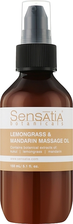 Sensatia Botanicals Масажна олія для тіла "Лемонграса і мандарина" Lemongrass & Mandarin Massage Oil - фото N1