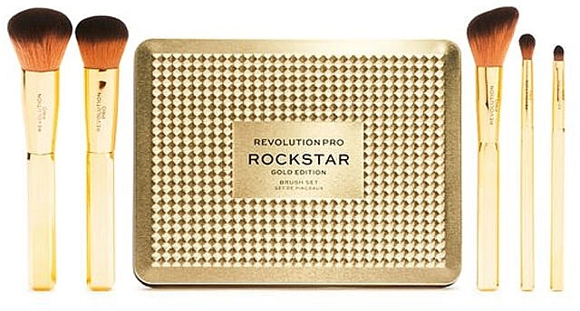 I Heart Revolution Набор кистей для макияжа Revolution Pro Brush set Rockstar Gold Edition - фото N1