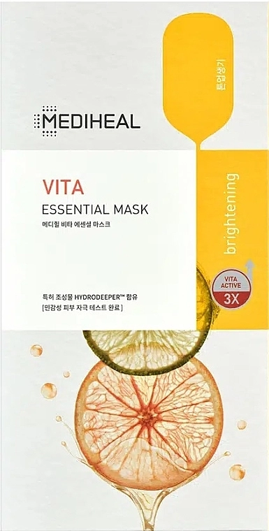 Mediheal Тканинна маска для обличчя з освітлювальним ефектом Vita Essential Mask - фото N1