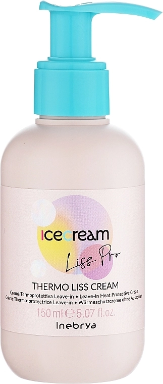 Термозахисний крем для волосся - Inebrya Ice Cream Liss Pro Thermo Liss Cream, 150 мл - фото N1