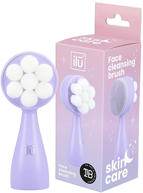 Ilu Щетка для умывания и массажа лица, фиолетовая Face Cleansing Brush - фото N1