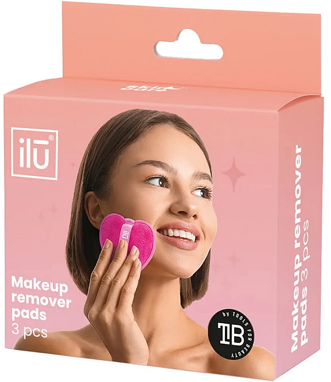 Ilu Подушечки для зняття макіяжу, рожеві Makeup Remover Pads Hot Pink - фото N2