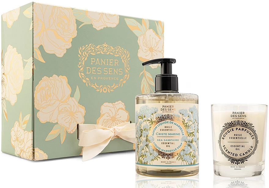 Panier des Sens Набор Sea Samphire Christmas Box (l/soap/500ml + candle/180g) - фото N1