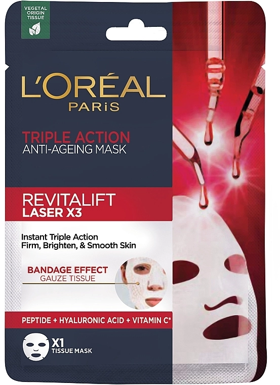 L’Oreal Paris Антивікова маска для обличчя з потрійним ефектом L'Oreal Revitalift Laser X3 Cream-Mask - фото N1